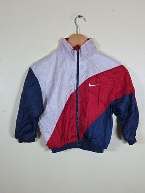 Vtg Throwback 90's  Red/White/Blue Nike Windbreaker Jacket Size 7 Lightweight